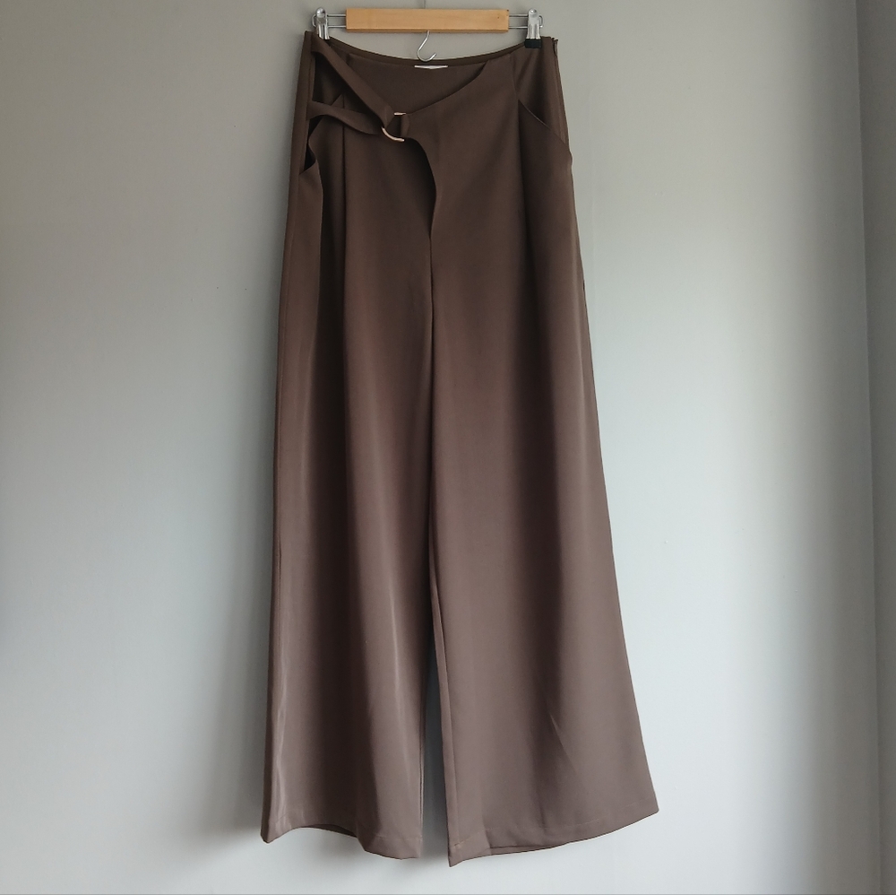 NWT Allie Rose Brown Wide Leg Trousers